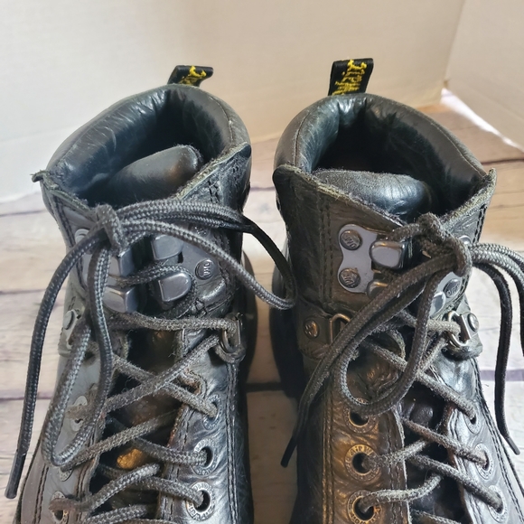 DOC.MARTENS MEN'S BOOTS BLACK LACE-UP SOREN AWOO4 LEATHER UPPER AIR WAIR SIZE 10 - Picture 4 of 12